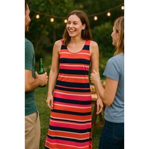 Jessica Howard Striped Maxi Dress Sleeveless Lined - Size M